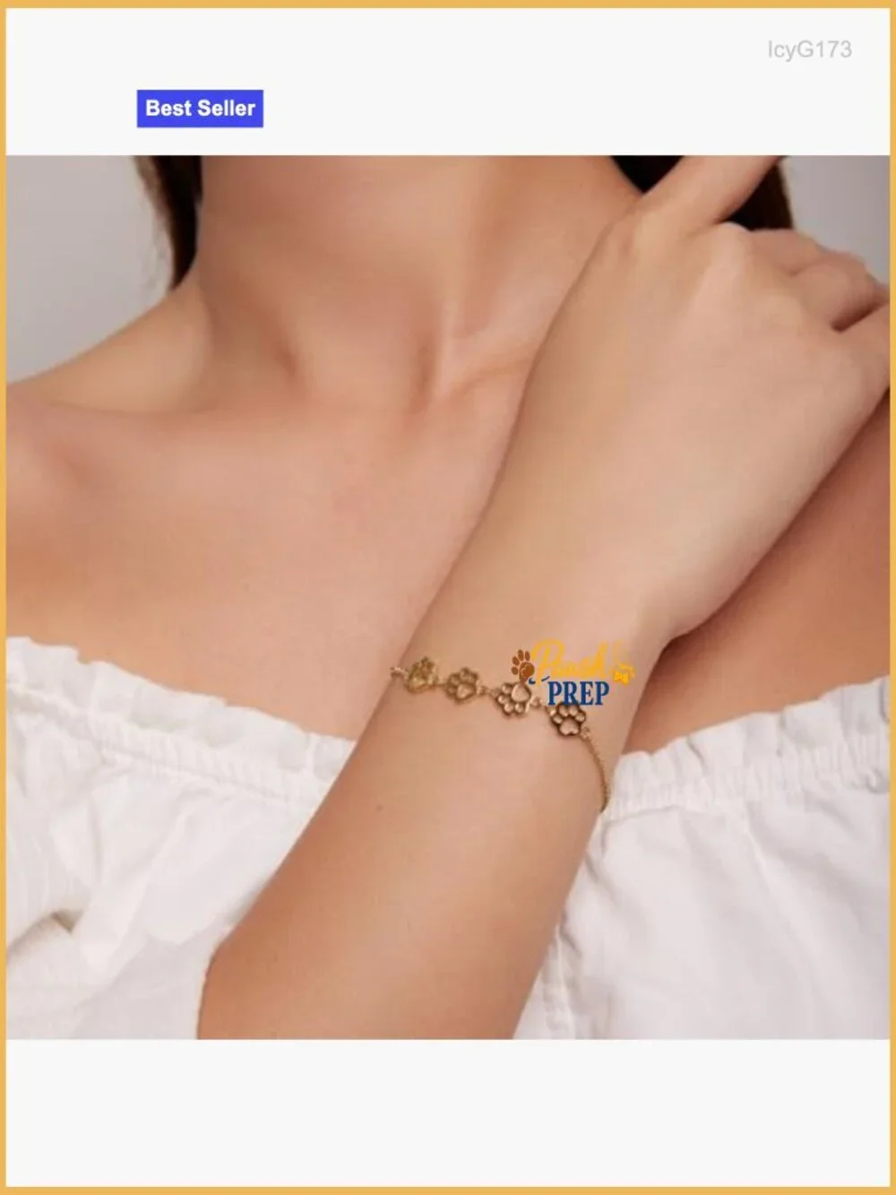 Adjustable Sterling Silver Link Bracelet with Paw Charm Pet Memorial Gift